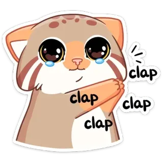👏 clap
clap
clap
clap chat, animal, mignon, autocollant, applaudissements, pleurer, larmes telegram sticker