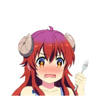 😖 Shamiko Machikado Mazoku อนิเมะ, น่ารัก, ผู้หญิง, ปีศาจ, ชา มิ โกะ, Machikado Mazoku whatsapp sticker