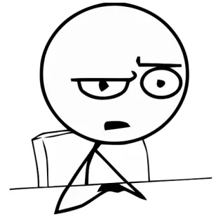 😳 stick figure, cartoon, expression, thinking, character telegram sticker
