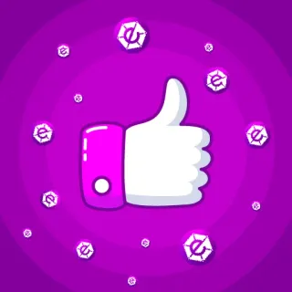 👍 Polegar para cima, Gostei, Aprovação, Positivo, Gesto de mão, Emoji, Ilustração telegram sticker