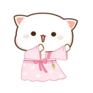 👗 кот, милый, стикер, персиковый кот, мультфильм, животное, каваий telegram sticker