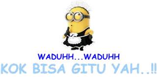 👍 Minion Despicable Me WADUHH...WADUHH
KOK BISA GITU YAH...!!! cartoon, maid, humor, funny, minion telegram sticker