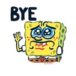 😔 SpongeBob SquarePants BYE спанч боб, мультфильм, пока, прощание, до свидания telegram sticker