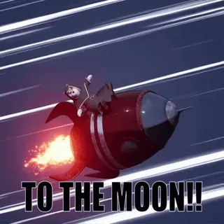 🚀 TO THE MOON!! ロケット, 月, 星, 漫画, 宇宙 telegram sticker
