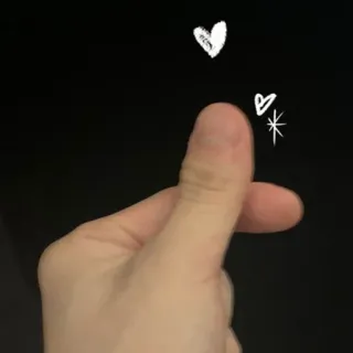 🦊 Cuore con le dita, Gesto d'amore, Cuore coreano, Segno della mano, Cuore, Affetto whatsapp sticker