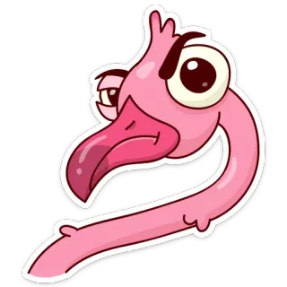 😠 火烈鸟, 鸟, 卡通, 粉色, 生气, 可爱, 贴纸 telegram sticker