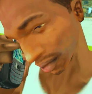 📞 CJ Grand Theft Auto: San Andreas CJ, Grand Theft Auto, San Andreas, Karakter Video Game whatsapp sticker