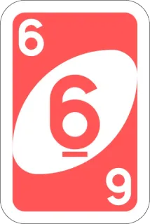 6️⃣ uno, kaart, nummer, spel, rood telegram sticker