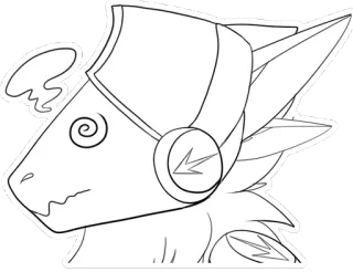 😖 protogen, furry, robot, cyborg, cuffie, spirale, adesivo telegram sticker