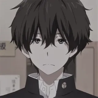 🎧 Hyouka Аниме, Парень, Манга, Подросток, Школьная форма telegram sticker