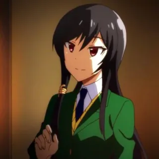 📗 anime meisje, schooluniform, schattig, vrouw, vrouwelijk telegram sticker