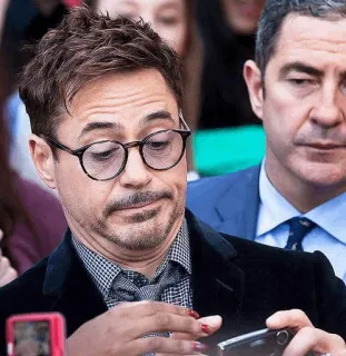 ☺️ Robert Downey Jr. 로버트 다우니 주니어, 배우, 유명인, 안경, 남자 telegram sticker