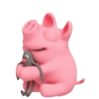 🤗 돼지, 동물, 봉제인형, 장난감, 귀여운, 만화 whatsapp sticker