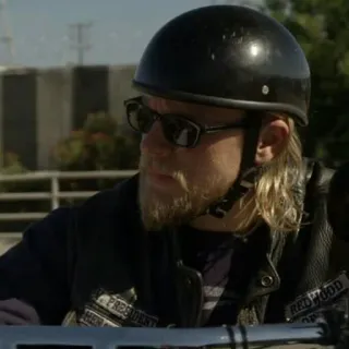😎 Sons of Anarchy biker, motorcycle, helmet, leather, gang telegram sticker