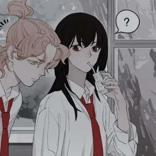 🥟 ? anime, cartoon, school uniform, question mark telegram sticker