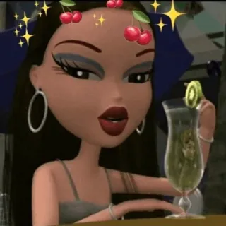 ⚡️ Bratz, boneca, desenho animado, coquetel, cereja telegram sticker
