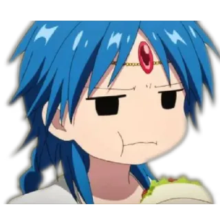😑 Aladdin Magi Anime, Aladdin, Magi, Comiendo, Chibi telegram sticker