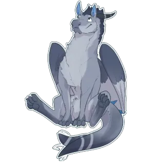 🙂 dragão, furry, desenho animado, animal, criatura fantástica telegram sticker