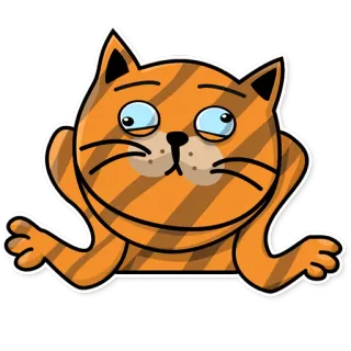 😕 cat, sticker, orange tabby, cartoon cat, feline, pet, animal telegram sticker