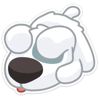 😶 perro, lindo, dormilón, animal, dibujo animado whatsapp sticker