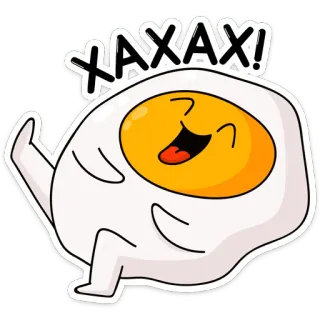 😂 XAXAX! Ei, Cartoon, Spiegelei, Lustig, Essen, Lachen telegram sticker
