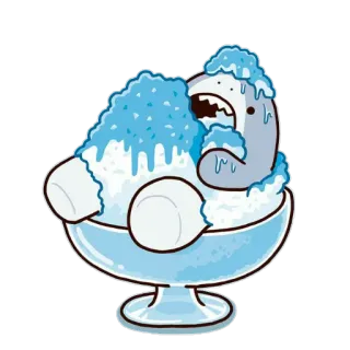 🍧 漫画, キャラクター, 氷, かき氷, デザート, スイーツ telegram sticker