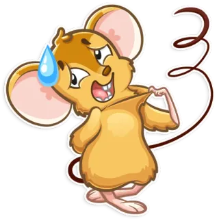 😅 3 rato, desenho animado, número 3, adesivo, emoji, roedor, suando whatsapp sticker