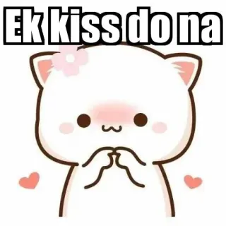 ⚜ Ek kiss do na chat, mignon, baiser, pêche, suppliant whatsapp sticker