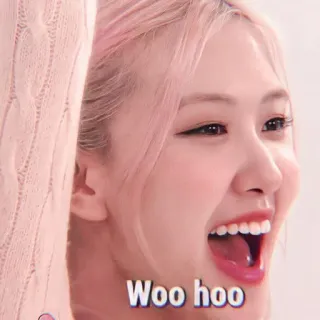 🧸 Woo hoo célébration, joyeux, excitation, rose telegram sticker