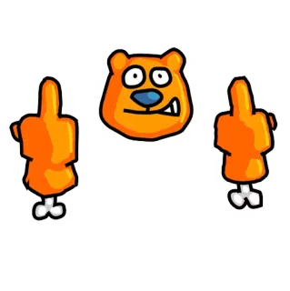 🖕 sticker, bear, middle finger, offensive, cartoon, gesture telegram sticker