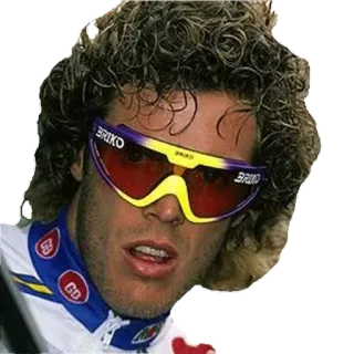 😎 uomo, occhiali da sole, ciclista, atleta, capelli ricci telegram sticker