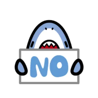 🐯 NO squalo, no, animale, mare, oceano whatsapp sticker