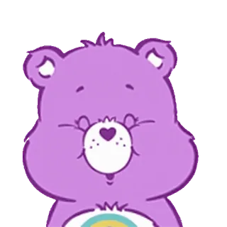 😊 Share Bear Care Bears ケアベア, シェアベア, アニメ, 紫, 可愛い, くま whatsapp sticker