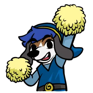 🙌 dog, cheerleader, cartoon, happy, fan, sport, cute, fun whatsapp sticker