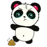 💩 panda, cartoon, animal, cute, emoji, poop telegram sticker