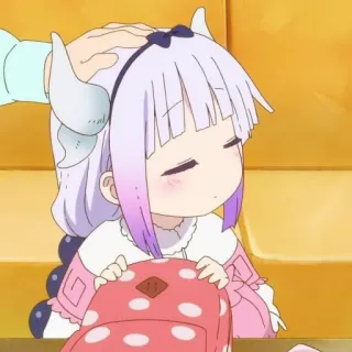 💕 Kanna Kamui Miss Kobayashi's Dragon Maid Anime, Carino, Drago, Ragazza, Kanna Kamui, Coccole testa telegram sticker