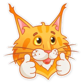 👍 gato, joinha, animal, positivo, aprovação, fofo, desenho animado telegram sticker