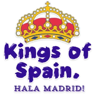 💪 Kings of Spain. HALA MADRID! スポーツ, サッカー, サッカー, レアル・マドリード, スペイン, スペイン王, Hala Madrid, 王冠 telegram sticker