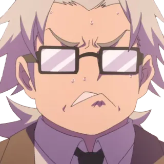 ☹️ Anime, Homem, Óculos, Irritado, Personagem telegram sticker