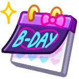 π B-DAY verjaardag, kalender, feest, viering, evenement, datum telegram sticker