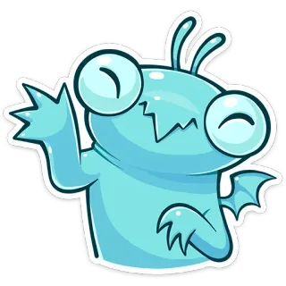👋 Монстр, Мультфильм, Наклейка, Пришелец, Милый, Персонаж telegram sticker