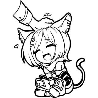 🤗 catgirl, anime, manga, kawaii, chibi, petting telegram sticker