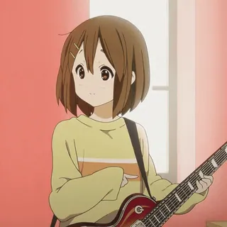 🇯🇵 Yui Hirasawa K-On! アニメ, キャラクター, 漫画, 女の子, 可愛い, ギター, 楽器, けいおん! whatsapp sticker