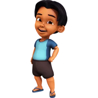 😜 dessin animé, garçon, enfant, personnage telegram sticker
