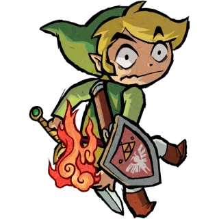 🔥 Link The Legend of Zelda Link, Legend of Zelda, Videogioco, Personaggio, Spada, Fuoco, Scudo telegram sticker