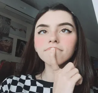 🧐 mulher, menina, retrato, selfie, beleza, rosto telegram sticker