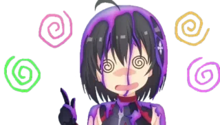 😵 动漫, 眩晕, 转圈眼, 卡通, 困惑 telegram sticker