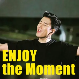 🤗 ENJOY the Moment aproveitar, momento, positivo, feliz, inspirador telegram sticker