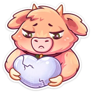 💔 만화, 동물, 슬픈, 상심, 귀여운, 스티커 telegram sticker