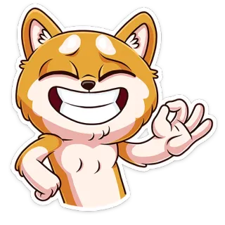 👌 cachorro, shiba inu, ok, animal, meme, desenho animado telegram sticker